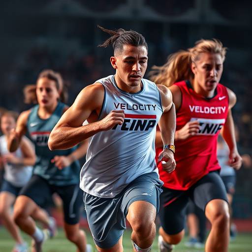 A fast-paced promotional video for a new line of athletic wear by 'Velocity Athletics', with athletes in action.