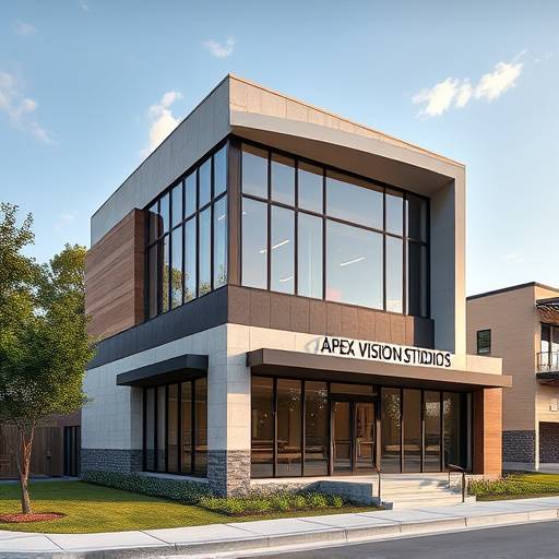 Exterior view of the Apex Vision Studios building in Austin, Texas.